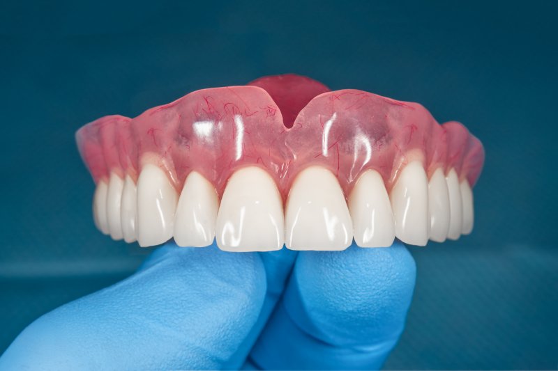 Close-up of dentures