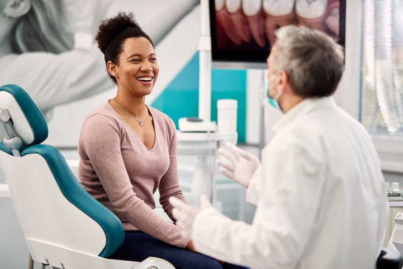 patient sharing health factors during dental checkup