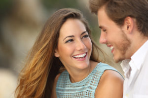 couple with attractive smiles