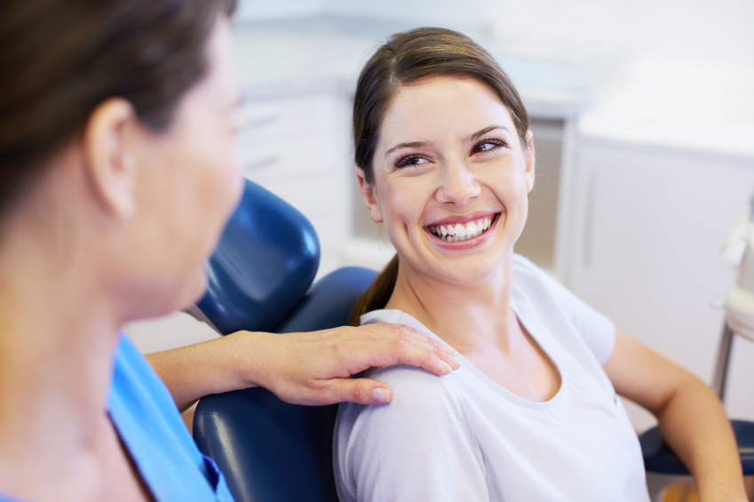 A woman who's about to receive a dental crown